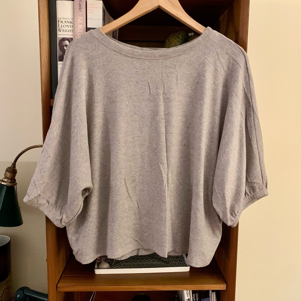 Velvet by Graham & Spencer Scoop Neck Slub Top Light Brown Size L